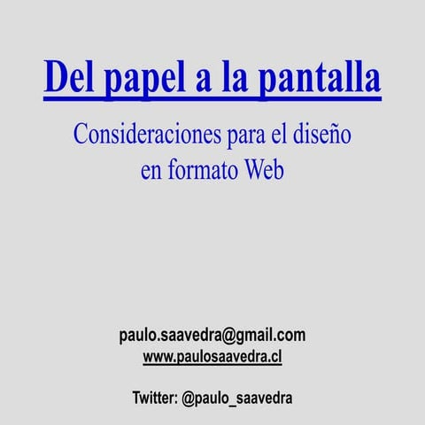 Del papel a la pantalla