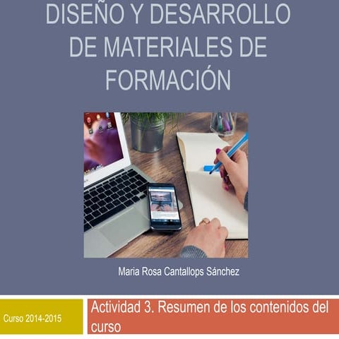 Diseño y desarrollo de materiales de formación