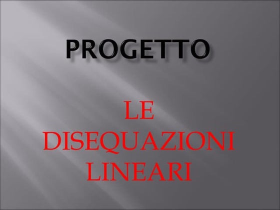 Disequazioni lineari