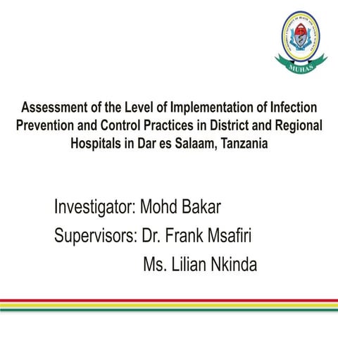 Disertation presentation on infection prevention