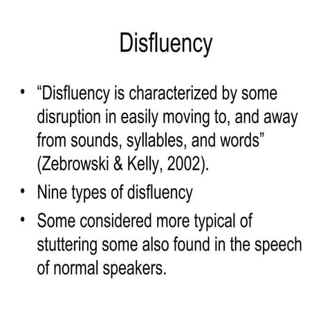 Disfluency types
