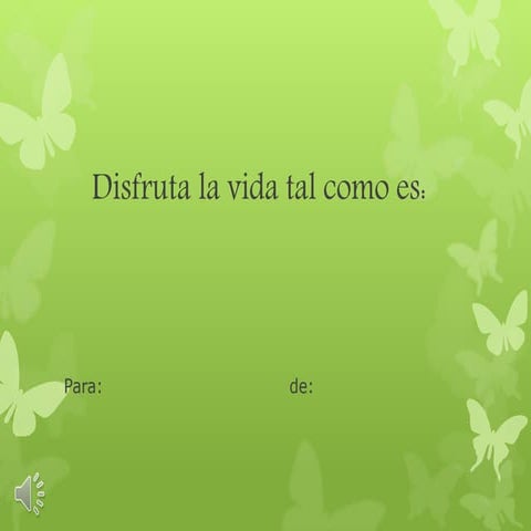 Disfruta la vida tal como es