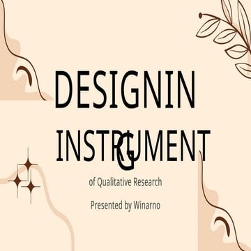 Disgining instrument for qualitative research