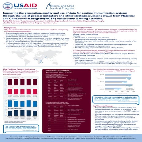 Improving the generation, quality, and use of data for routine immunization s...