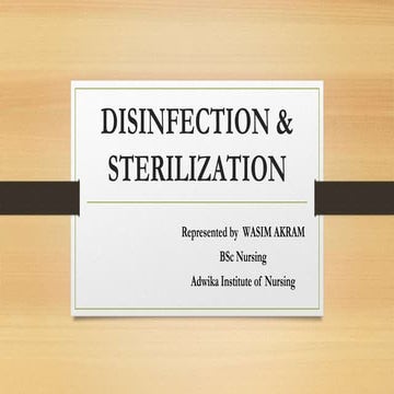 DISINFECTION & STERILIZATION 