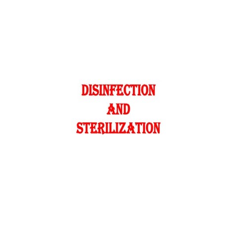 Sterilization and disinfection | PPT