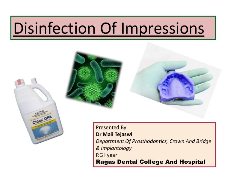Disinfection of impressions