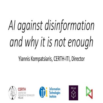 AI against disinformation and why it is not enough