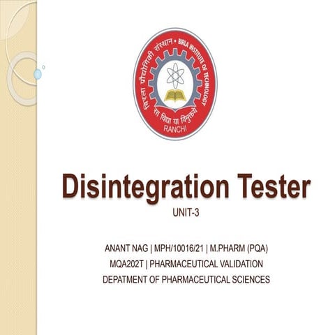 Disintegration Tester.pptx