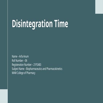 Drug Disintegration Time from different dosage forms.pptx