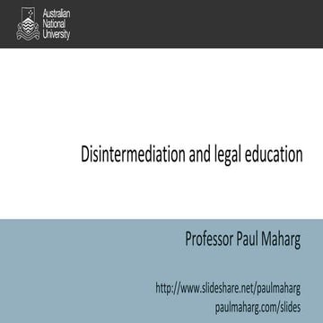 Disintermediation and legal education