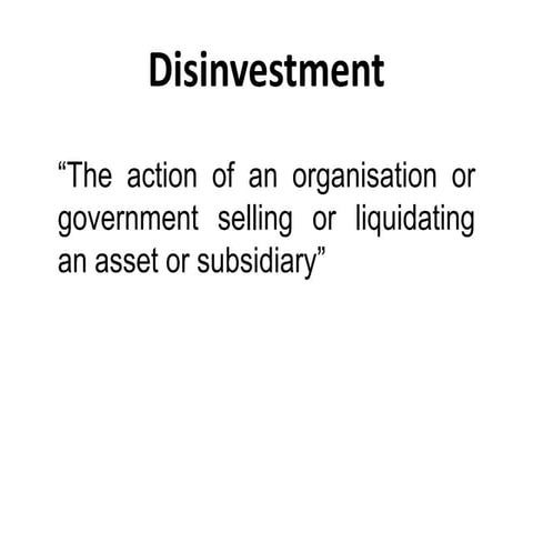 Disinvestment