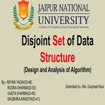 Disjoint sets union, find | PPTX