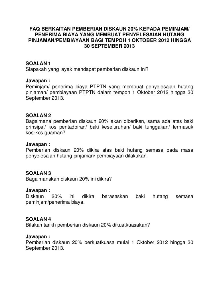 Diskaun 20 Ptptn
