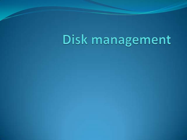 Disk management / hard drive partition management / create drive or partition...