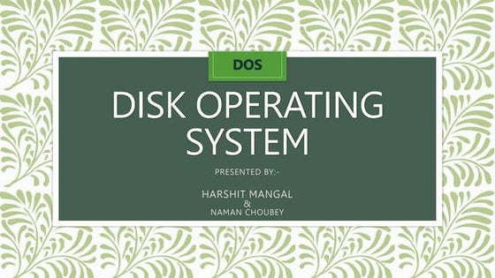 Disk operating system | PPT