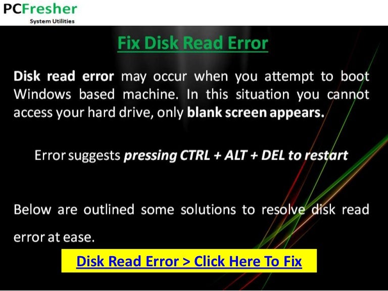 How To Fix Disk Read Error