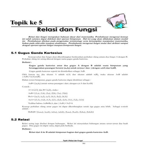 Diskret V Relasi Fungsi