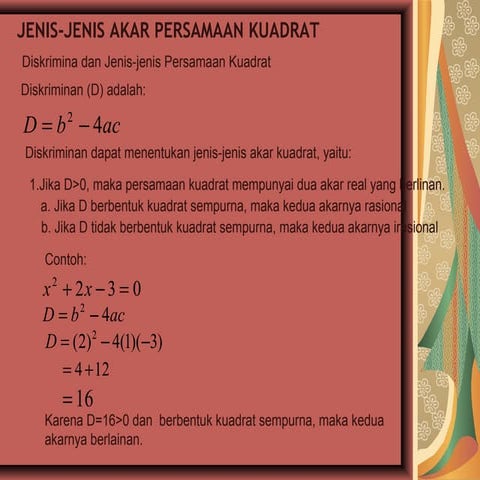 Diskriminan pers kuadrat