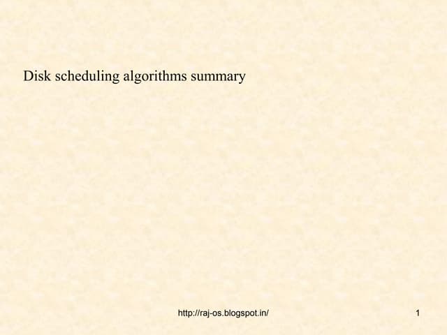 Disk scheduling algorithm.52