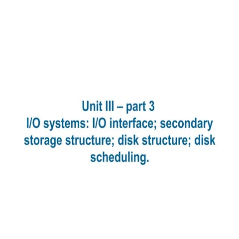 Disk scheduling algorithms are used by the operating system to manage the order in which disk I/O requests are serviced