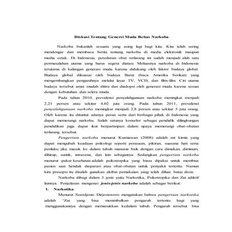 Diskusi tentang genersi muda bebas narkoba