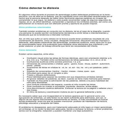 Dislexia. escala