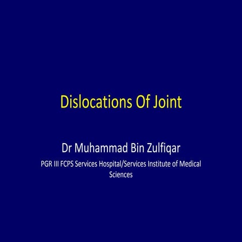 Dislocations of joint. Joint Dislocation