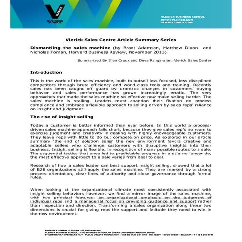 Dismantling the sales machine