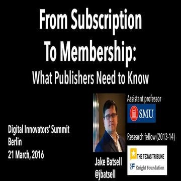 From Subscription to Membership: What Publishers Need to Know
