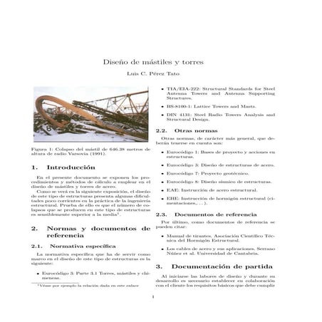 Diseño estructural de mástiles y torres.