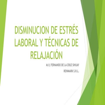 Disminucion de estrés laboral y técnicas de relajación