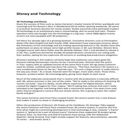 Disney and technology