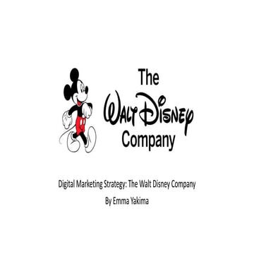 The Walt Disney Company Digital Marketing Strategy