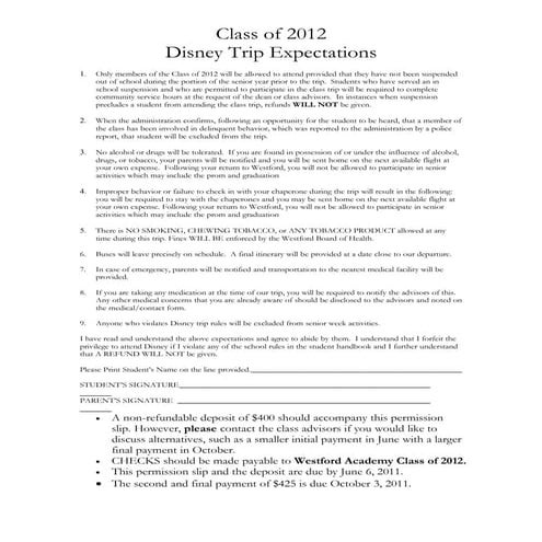 Disney Expectations 2012