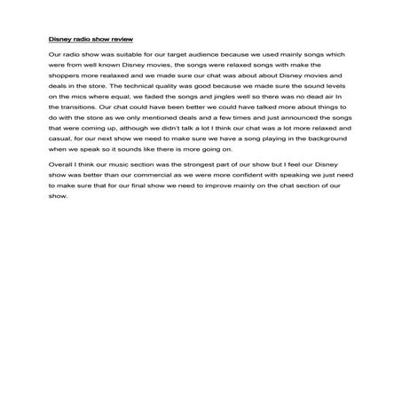 Disney radio show review