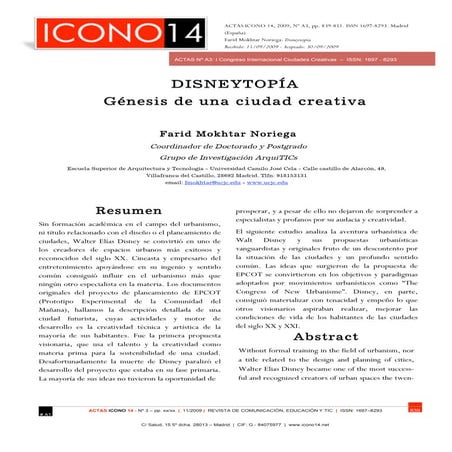 Disneytopia, Génesis de una Ciudad Creativa