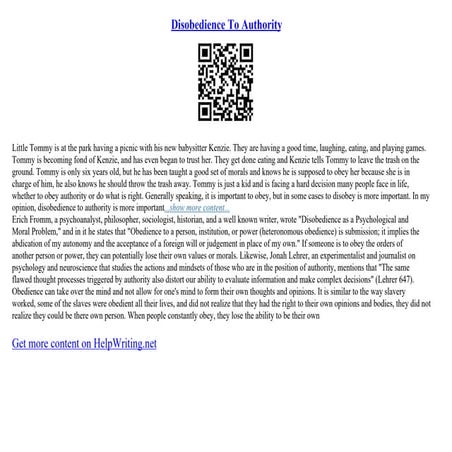 Disobedience To Authority | PDF