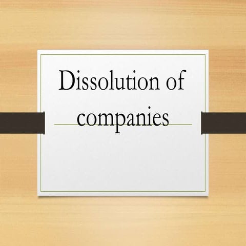 Disolution of companies