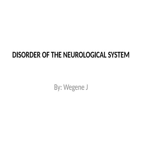 Nursing intervention  for a patient with DISORDER OF THE NEUROLOGICAL SYSTEM ...