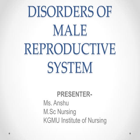 Disorders of male reproductive system