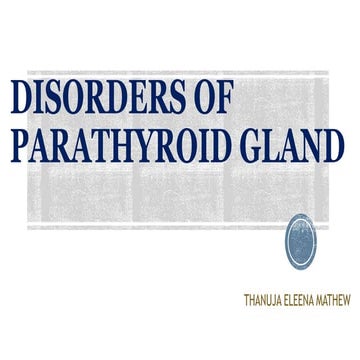 Disorders of parathyroid gland