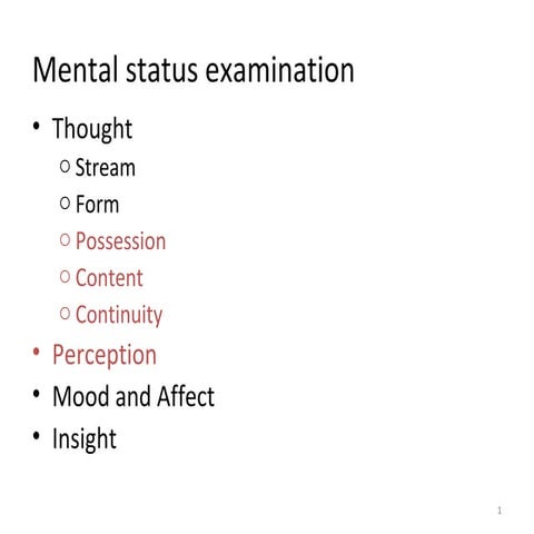 Disorders of perception