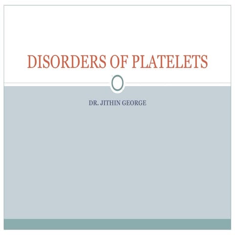 Disorders of platelets