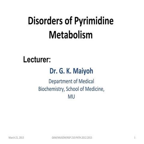 Disorders of pyrimidine metabolism
