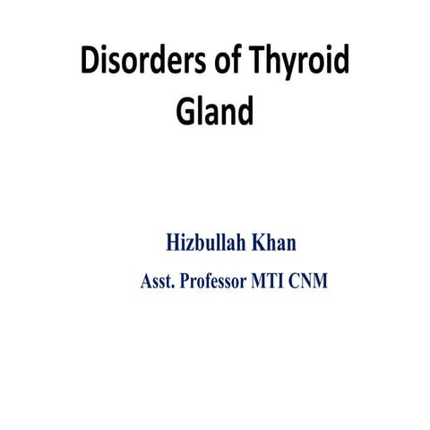Disorders of thyroid gland