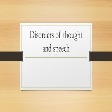 Disord of  speech