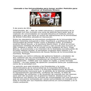 Llamado a las Universidades para to...