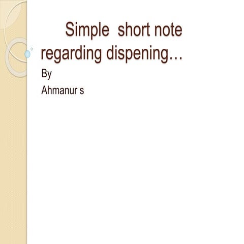 dispensing pharmacy note to administration | PPT