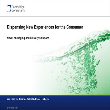 Dispensing new experiences for the consumer